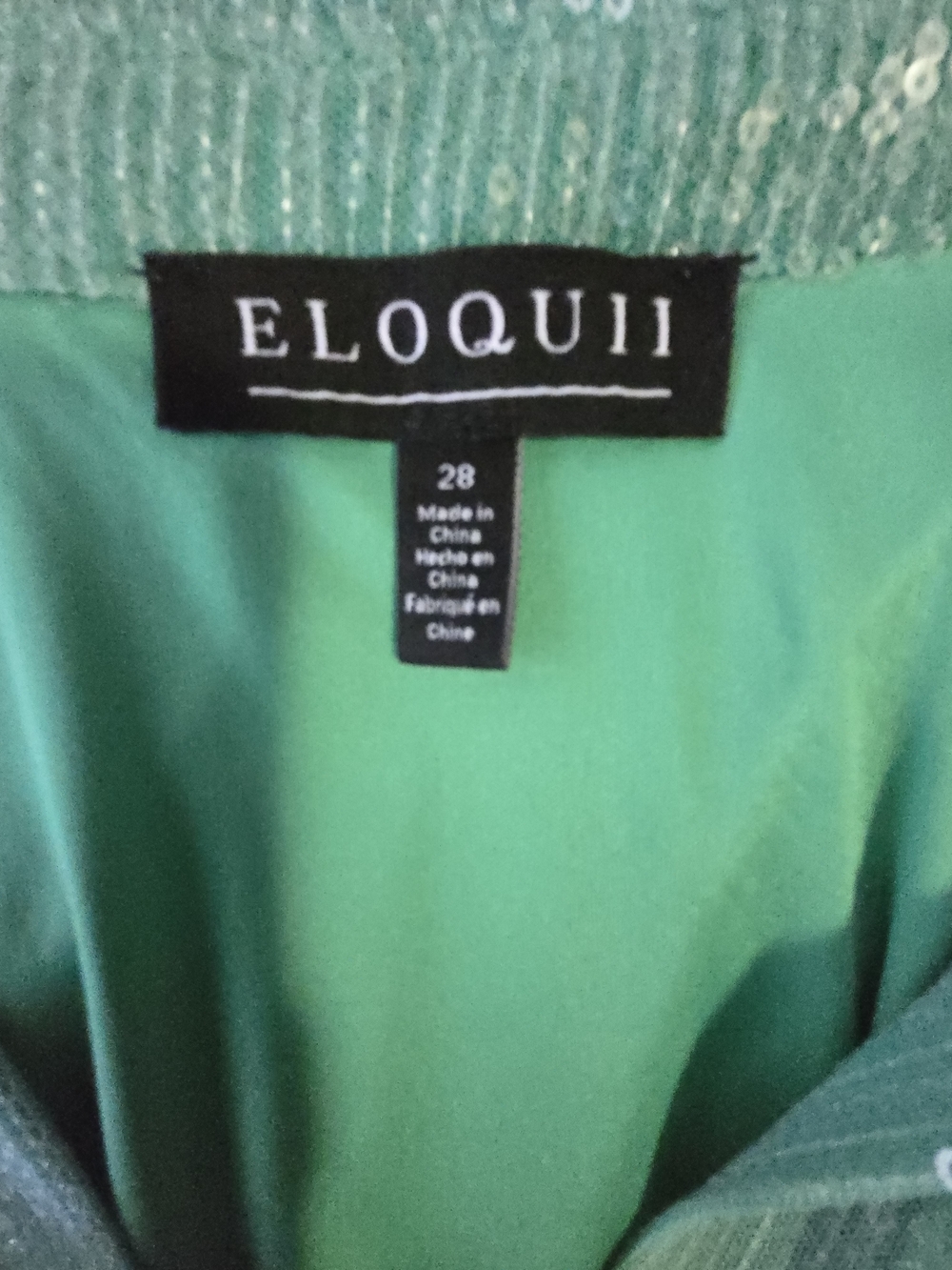 Eloquii Ombre Sequin Polo Dress in Green and Blue - Picture 4 of 4